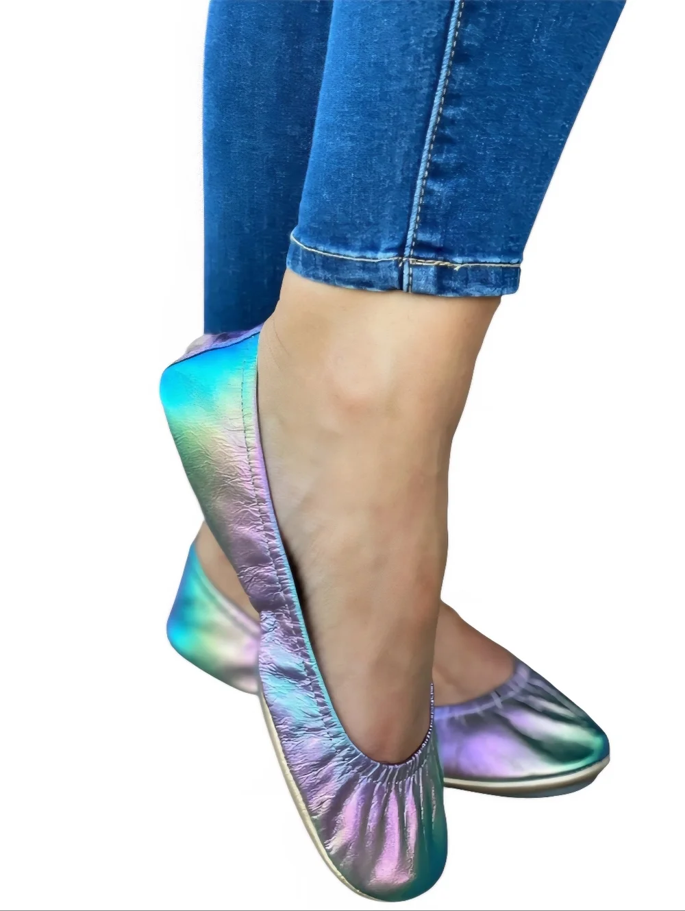 The Storehouse Flats Northern Lights Rainbow Foldable Ballet Size 8 Classic